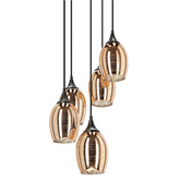 Plafonnier suspendu noir/cuivre 5 Marina 35-51639