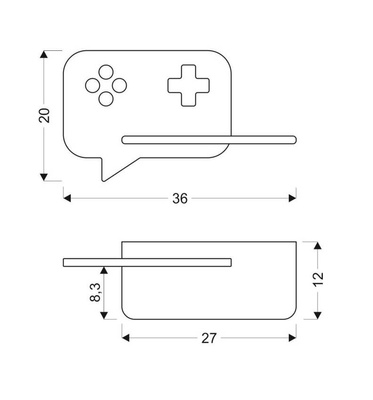 Raft de perete 5W LED Consola Kids negru cu cablu Candellux 21-19684