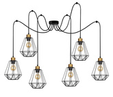Lampa wisząca czarno-złota 6 Primo P 36-00316