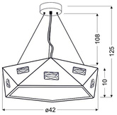 Hanging lamp black pentagonal adjustable LED 24W Nemezis Candellux 31-64882