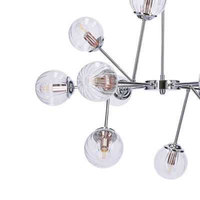 Hängende Deckenleuchte Chrom mit Glasschirmen 12x40W Best Candellux 30-64806