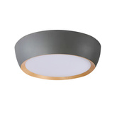 ABRUZZO CEILING LAMP PLAFON GRAY WOODEN WHITE LAMPSHADE 14-24114