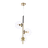 Lampa wisząca DUO złota 3x15W E14  nowoczesna oprawa sufitowa do salonu kuchni i jadalni