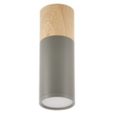 Gray and wooden ceiling lamp 6.8x20cm Tube Candellux 2284286