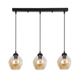 Lampa wisząca szklana czarno/brązowa 3xE27 Aspa 33-00606