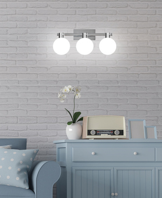 Wall lamp chrome/white wall lamp 3 Maldus 23-01450