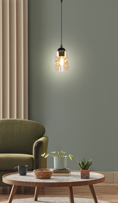 Black/amber glass pendant lamp Felis 31-00156