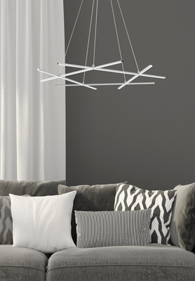 PLAFONNIER SUSPENDU CANDELLUX APETI ANDROS LED ARGENT 4000K