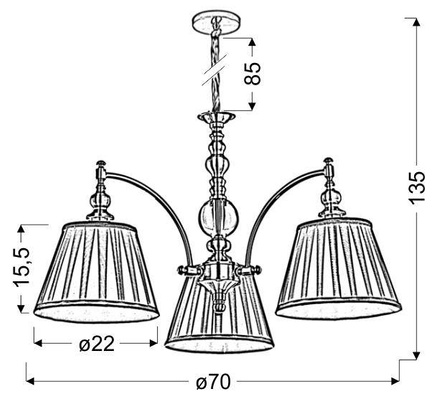 Suspension lustre patine 3 Austin 33-13842