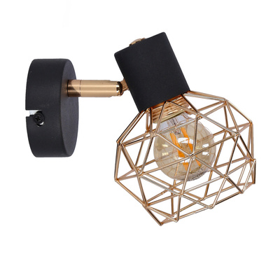 Wall lamp black single lampshade copper Acrobat 91-22240