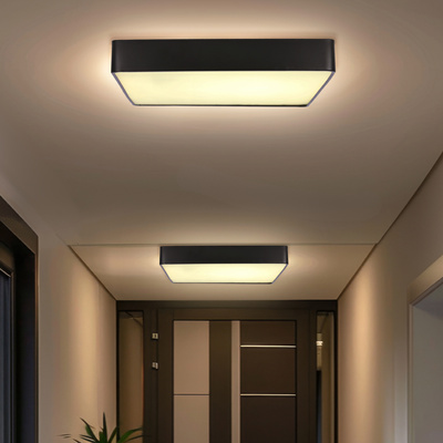 LED ceiling light QUATTRO black square with glass shade minimalist ceiling lamp
