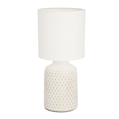 Tischlampe aus weißer Keramik für den Nachttisch Iner Candellux 41-79848