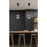 Suspension verre noir/fumé Felis 31-00118