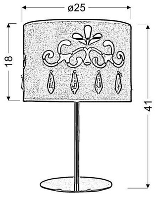 Table lamp chrome / red 60W E27 41-18260