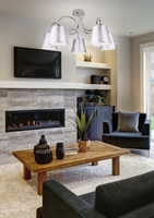 Chrome ceiling lamp 5x40W with fabric shade Luk Candellux 35-70753