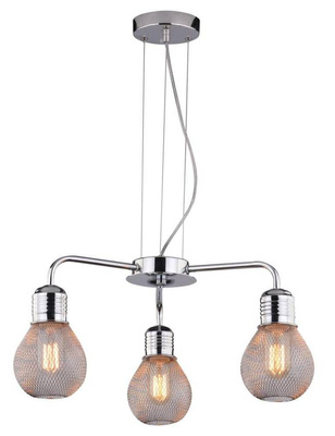 Hanging lamp chrome wire shade 3x60W adjustable Gliva Candellux 33-58539