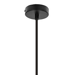 Lampa wisząca z abażurem Lorenzo czarna kremowy abażur do jadalni E27