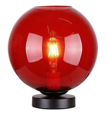 Cabinet bedside lamp red glass 60W E27 Globe Candellux 41-78278