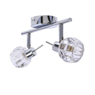 Lampa sufitowa BOMBOLA listwa ze szklanymi kloszami regulowana 2-punktowa do korytarza