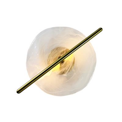 RELAX wall lamp round brass 5W LED 3000K white shade