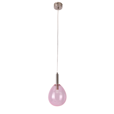 Lampa wisząca szklana LUKKA z różowym kloszem – minimalistyczna lampa nad stół LED