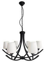 Lampe suspendue lustre noir et blanc 6xE27 London 36-38845