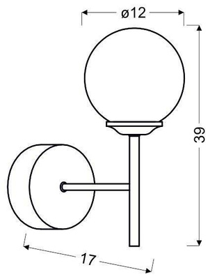 Wall lamp single chrome glass shade Best 21-67234