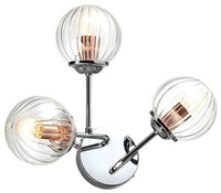 Triple chrome wall sconce with glass shades Best Candellux 23-67258