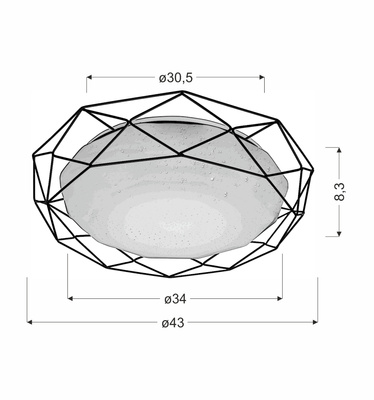 Plafoniera LED 24W auriu 43cm 4000K Sven 98-73174