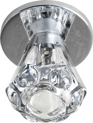 Plafonnier candellux sk-32 ch g4 couvercle chrome plafond. entonnoir fixe cristal 20w g4