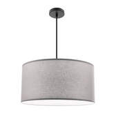 SHANTI lampa wisząca czarny 1x40W E27 abażur szary 31-38678