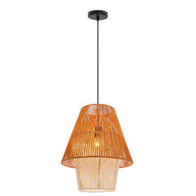Africa lampa wisząca 40 czarny 1x40W E27 abażur beżowy+biały