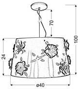 Hanging ceiling lamp 1x60W E27 Rosa 31-27149