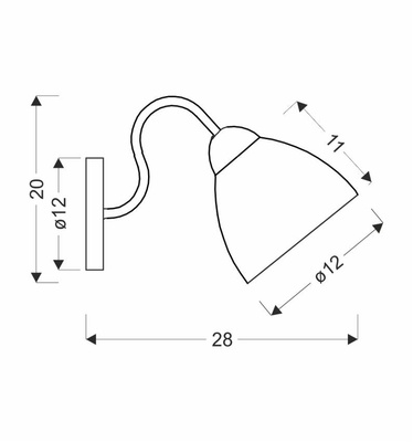 Wandleuchte Schwarz / Gold Rauchglas 1xE27 Unica 21-00866