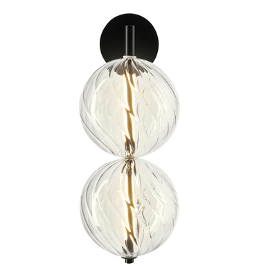 PLAYA aplică de perete neagră 10W LED 3000K glob transparent