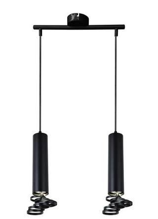 Lampa wisząca tuba podwójna czarna regulowana GU10 metal Candellux