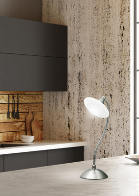 Table lamp satin nickel + white Elisa 41-06045