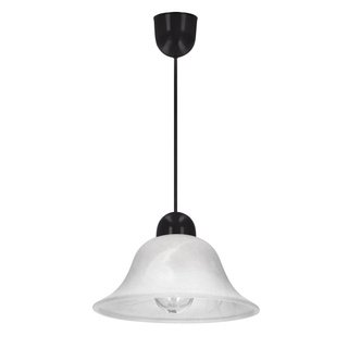 LENIS lampa wisząca czarny 1x60W E27 klosz biały