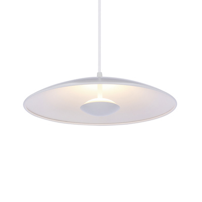 Pendant lamp LUND 34 cm minimalist white plate shade Scandinavian lamp over table LED