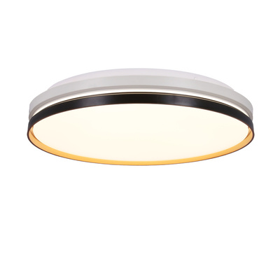 Montana plafonnier noir+blanc+or plafond 24w led 40 cm abat-jour blanc