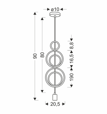 hoops 5 lampă suspendată 1x20w E27 iq kids mix color