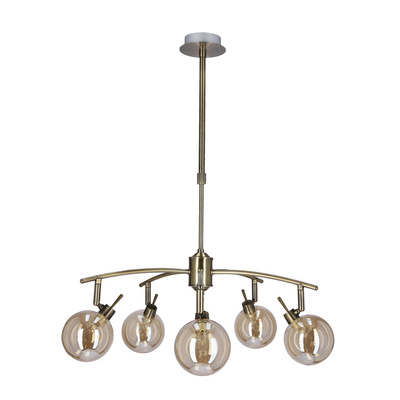 Lentini hanging lamp patina 5x40w g9 with amber shade