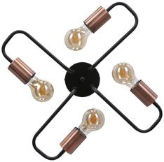 Plafoniera 4xE27 48cm negru HERPE 34-66923