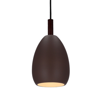 Hanging lamp brown metal / wood E27 Flen Ledea 50101261