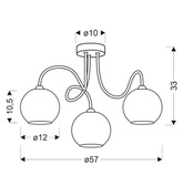 Plafonnier triple suspendu chromé avec abat-jour blanc Nelda Candellux 33-72573