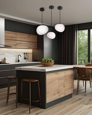 Hanging lamp STONES 20 cm in Japandi style with white acrylic shade inspired by stone minimalist ceiling lighting for living room E27