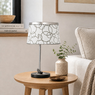 Lampka stołowa biała/chrom Impresja 41-45372