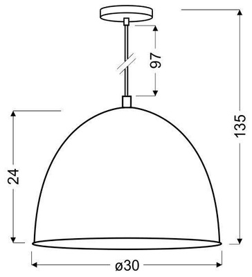 Hanging ceiling lamp 1X60W E27 gray + chrome PATCH 31-43160