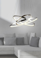 Lampa wisząca LED 60W potrójny ring chrom LUNE 33-64738