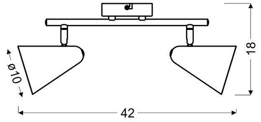 Lampa ścienna listwa 2X40W E14 szary mat AMOR 92-63335